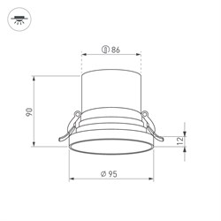 Светильник MS-VOLCANO-BUILT-R95-15W Warm3000 (WH, 38 deg, 230V) (Arlight, IP20 Металл, 5 лет) 035441 - фото 107547