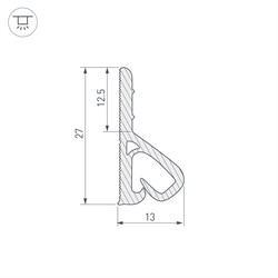 Профиль STRETCH-WALL-TEXTILE-2600 (Arlight, Пластик) 039518 - фото 109071