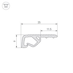 Профиль STRETCH-CEIL-TEXTILE-2600 (Arlight, Пластик) 039517 - фото 112211