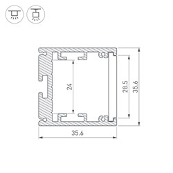 Профиль SL-ARC-3535-D320-W90 BLACK (260мм, дуга 1 из 4) (Arlight, Алюминий) 032678 - фото 112316