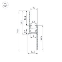 Профиль PLINTUS-FANTOM-BENT-H20-SIDE-2000 BLACK (Arlight, Алюминий) 043673 - фото 112612