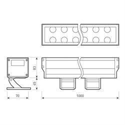 Светодиодный прожектор AR-LINE-1000XL-54W-230V White (Grey, 30 deg) (Arlight, Закрытый) 026098 - фото 112844