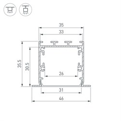 Профиль LINIA49-F-S-2500 BLACK (Arlight, Алюминий) 041874 - фото 113437