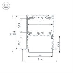 Профиль SL-LINIA52-3L-F-2000 ANOD BLACK (Arlight, Алюминий) 044685 - фото 113869
