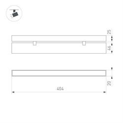Светильник MAG-FLAT-FOLD-25-S400-12W Warm3000 (BK, 100 deg, 24V) (Arlight, IP20 Металл, 3 года) 034236 - фото 122462