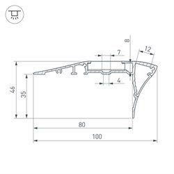 Профиль с экраном ALU-STAIR-D-2000 ANOD+FROST (Arlight, Алюминий) 015478 - фото 122635