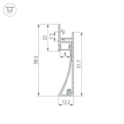 Профиль PLINTUS-H58-F-2000 ANOD (Arlight, Алюминий) 046391 - фото 127834