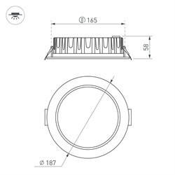 Светильник MS-MIST-BUILT-R187-21W Warm3000 (WH, 110 deg, 230V) (Arlight, IP54 Металл, 5 лет) 041612 - фото 131343