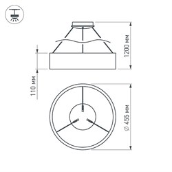 Светильник SP-TOR-RING-HANG-R460-33W Warm3000 (BK, 120 deg) (Arlight, IP20 Металл, 3 года) 023393(1) - фото 131680