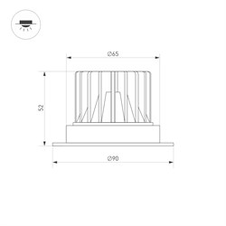 Светильник MS-ATLAS-TRIMLESS-R50-6W Warm3000 (BK, 40deg, 230V) (Arlight, IP20 Металл, 5 лет) 036135 - фото 132937
