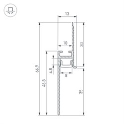 Профиль PLINTUS-FANTOM-BENT-H35-SIDE-2000 WHITE (Arlight, Алюминий) 043675(1) - фото 134664
