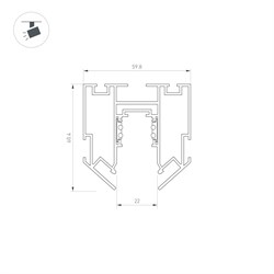 Трек встраиваемый MAG-ORIENT-TRACK-2653-STR-G-3000 (WH) (Arlight, IP20 Металл, 3 года) 047571 - фото 140818
