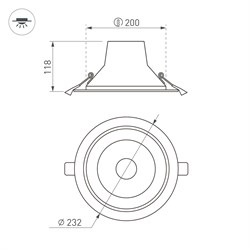 Светильник LTD-LEGEND-R230-35W Warm3000 (WH, 50 deg) (Arlight, IP20 Металл, 3 года) 027320(1) - фото 142123