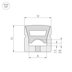 Силиконовый профиль WPH-FLEX-1212-TOP-S8-5m WHITE (Arlight, Силикон) 040285 - фото 143068