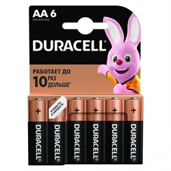 Батарейки Duracell Basic LR06 АА пальчиковые 6BL (блистер 6шт) 5000394152458 - фото 143750