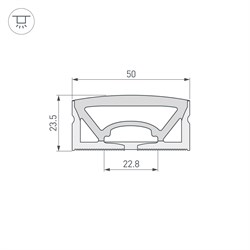 Силиконовый профиль WPH-FLEX-5025-TOP-S23-5m WHITE (Arlight, Силикон) 049947 - фото 150868