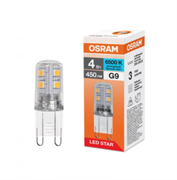 Лампа светодиодная капсула LSPIN 4W/865 220-240V CL G9 OSRAM 4099854323591 - фото 165768