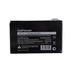 Аккумулятор свинцово-кислотный GoPower LA-1270/security 12V 7Ah клеммы T1/ F1 (1/5) 00-00021454 - фото 168415