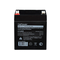 Аккумулятор свинцово-кислотный GoPower LA-1245 12V 4.5Ah клеммы T1/ F1 (1/10) 00-00016675 - фото 168461