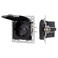 Механизм розетки влагозащищённый SCT-MCP-PL-BK (250V, 16A) (Arlight, -) 043746 - фото 170439