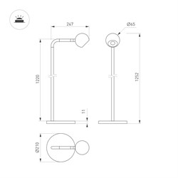 Светильник SP-OTTORI-FLOOR-6W Warm3000 (BR, 30 deg, 230V) (Arlight, IP20 Металл, 3 года) 058485 - фото 176989