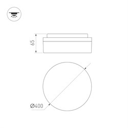 Светильник CL-BOUWER-MOTION-R400-30W Day4000-MIX (WH, 110 deg, 230V) (Arlight, IP54 Пластик, 5 лет) 054762 - фото 179167