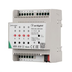 INTELLIGENT ARLIGHT Диммер KNX-204-DIM-DIN (12-48V, 8x0.35/4x0.7/2x1A) (IARL, IP20 Пластик, 2 года) 025660-3 - фото 182056