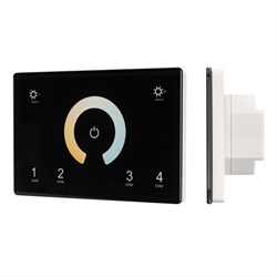 Панель Sens SMART-P81-MIX Black (230V, 4 зоны, 2.4G) (Arlight, IP20 Пластик, 5 лет) 028401-1 - фото 182275