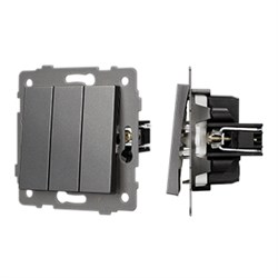 Механизм выключателя трехклавишный непроходной SWT-MK03-PL-GR-V (250V, 10A) (Arlight, -) 049898 - фото 182873