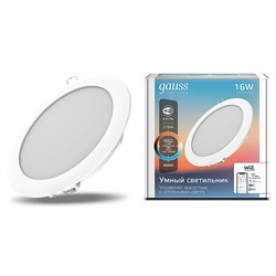 Свет-ик даунлайт GaussSmartHome 16W1600lm2700-4000К 220-240V IP20 165*35мм изм.цвет.тем+дим LED 1/30 2040122 - фото 40349