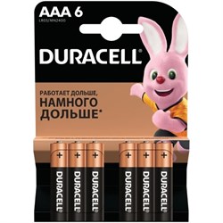 Батарейки Duracell Basic LR03 ААА мизинчиковые 6BL (блистер 6шт) 5000394142404 - фото 41414
