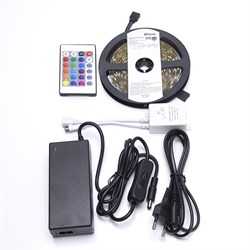Драйвер Лента светодиодная, 60SMD(5050)/m 14.4W/m 12V 5m RGB c  ом, LS606 с адаптером с вилкой, контро 27706 - фото 79830