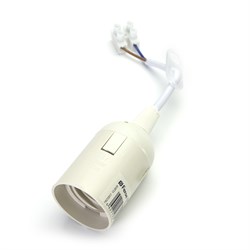 Патрон для ламп общего назначения FERON LH108 230V E27, пластик, цвет белый, 38*38*55мм 41033 - фото 79864