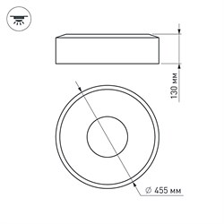 Светильник SP-TOR-RING-SURFACE-R460-33W Warm3000 (WH, 120 deg) (Arlight, IP20 Металл, 3 года) 022135(1) - фото 85567