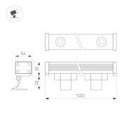 Линейный прожектор AR-LINE-1000-36W Day4000 (GR, 15 deg, 230V) (Arlight, IP65 Металл, 3 года) 045477