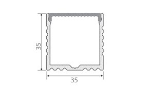 Профиль с экраном ALU-POWER-W35-2000 ANOD+FROST (Arlight, Металл) 015539