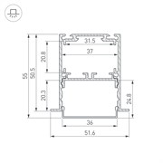 Профиль SL-LINIA52-3L-F-2000 ANOD BLACK (Arlight, Алюминий) 044685