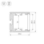 Профиль SL-ARC-3535-D320-N90 BLACK (260мм, дуга 1 из 4) (Arlight, Алюминий) 032677