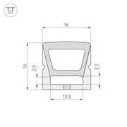 Силиконовый профиль WPH-FLEX-1616-TOP-S11-20m WHITE (Arlight, Силикон) 041094