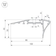 Профиль с экраном ALU-STAIR-D-2000 ANOD+FROST (Arlight, Алюминий) 015478