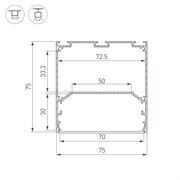 Профиль LINE-S-7575-2000 BLACK (Arlight, Алюминий) 041855