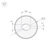 Силиконовый профиль WPH-FLEX-D22-360deg-S8-5m BLACK (Arlight, Силикон) 045866