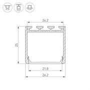 Профиль PLS-LOCK-H25-3000 ANOD Black (Arlight, Алюминий) 044847