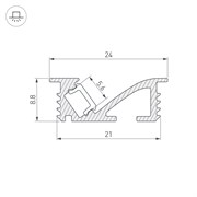 Профиль SL-BEVEL-W21-F-2000 ANOD BLACK (Arlight, Алюминий) 048997