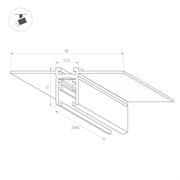 Трек встраиваемый MAG-MICROCOSM-TRACK-5015-FDW-2000 (BK) (Arlight, IP20 Металл, 3 года) 043051