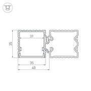 Профиль с экраном ALU-BASE-PW35S-2000 ANOD+FROST AG (Arlight, Металл) 021947