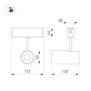 Светильник CLIP-38-SPOT-R146-6W Day4000 (BK, 24 deg, 24V) (Arlight, IP40 Металл, 3 года) 028941