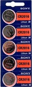 Батарейки литиевые SONY CR2016 BL5 10768Б
