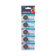 Батарейка GoPower CR2032 BL5 Lithium 3V (5/100/2000) (блистер 5шт) 00-00015603