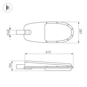 Светильник OXOR-ELFA 611х288-108W Day5000 (GR, 144x61 deg, 230V) IP65 (Arlight, -) 052251